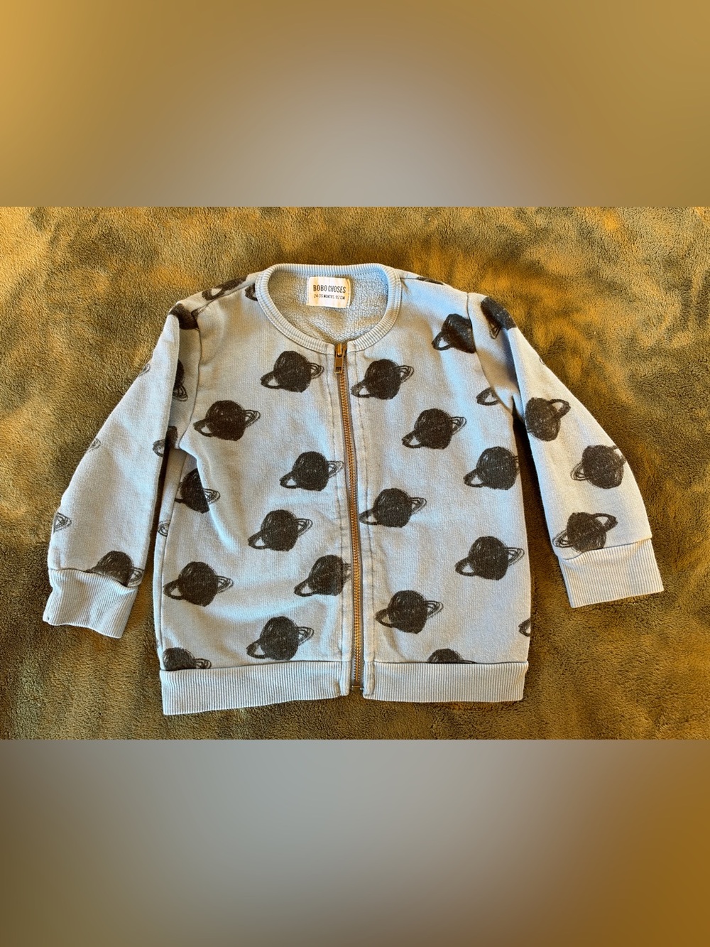 Bobo Choses Light Blue Planet Zip outerwear